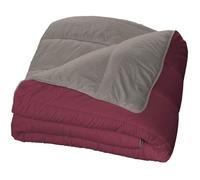 Bleu Calin Couette Chaude Bicolore Réversible 1 personne, Microfibre, Bourgogne/Poivre, 140x200 cm