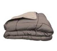 Generique Couette bicolore POYET MOTTE - Gamme CALGARY Polyester 240 x 260 cm Taupe/Lin