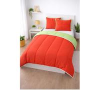 Couette - MORTREUX - 200x200 cm - Rouge/Vert - Légère - Lavable à 40°C