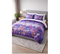 Couette - MORTREUX - Fleurs - 200 x 200 cm - Légère 300 g/m² - Microfibre