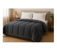 Couette - MORTREUX - Gris Anthracite - 240x260 cm - Légère - Fibre creuse siliconée