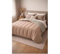 Couette - MORTREUX - Mi-saison - 220 x 240 cm - Bicolore Taupe/Sable - Garnissage 300 g/m²