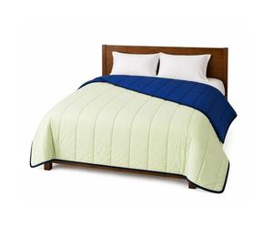 Couette - MORTREUX - Tempérée Microfibre - 220 x 240 cm - 300 g/m² - Bicolore réversible