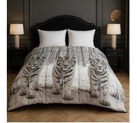 Couette - MORTREUX - Tigre - 240x260 cm - Mi saison - 350g/m² fibre siliconée