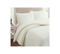 Couette Polaire Microfibre Doublé Sherpa 240x260 Cm Bicolore Beige, Par Soleil D'ocre