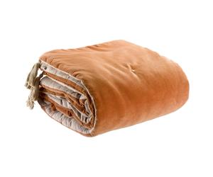 Couette pompons Vivaraise Elise Marron 80x180 cm