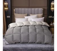 Couette RéVersible En Microfibre-Couette Mince-100% Coton Bio Comforter-Couette En Duvet D'Oie Blanche, Chaude Et Confortable, Couette D'Hiver Toutes Saisons Queen King, Couvertures De Luxe En Coton