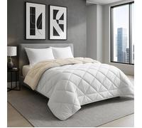 Couette - Sherpa - Blanche - 140 x 200 cm - Légère - Polyester - Douce et chaude