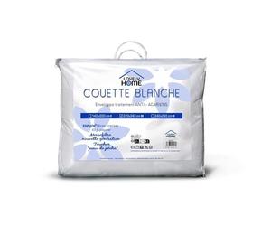 Couette tempérée 350gr/m² Anti-Acariens LOVELY HOME - 240x260 cm - Blanc