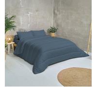 Couette Tempérée Cocooning 140x200cm pour Lit 90x190 - Enveloppe Ultra Douce Édredon 350g/m² Fabriqué en France - Bleu - BLEU CALIN