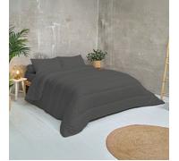 Bleu Calin Couette Tempérée Cocooning 220x240 cm pour Lit 2 Personnes, Édredon 350g/m², Couette Toutes Saisons en Microfibre Ultra Douce, Fabriquée en France, Certifiée Oeko-Tex, Gris