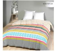Couette tempérée imprimée/Uni Blanc - 1 personne 140 x 200 - MI SAISON - MORTREUX