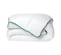 Vente-unique - Couette tempérée Traitement Anti-acariens Naturel de DREAMEA en Microfibre - 220 x 240 cm - 300 GR/m² - Biais Vert - AZYLIA II