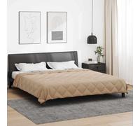 Couette toutes saisons en microfibre taupe 200 x 240 cm avec rembourrage en polyester, infroissable, absorbant l'humidité, hypoallergénique, couette d'été et hiver, facile d'entretien