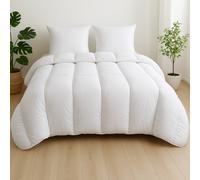 Couette Ultra Chaude Microfibre blanche - 2 personnes 220 x 240 - Spécial Hiver - MORTREUX