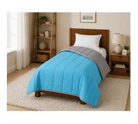 Couette ultra légère Bleu turquoise / Gris clair - 1 personne 140 x 200 - MORTREUX
