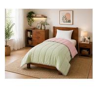 Couette ultra légère Vert clair / Rose poudre - 1 personne 140 x 200 - MORTREUX