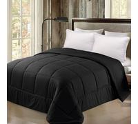 Couette Unyqoos® 4 saisons – Couette toute saison en microfibre brossée, garnissage de 220 g, dimensions 155 x 220 cm, couleur noire