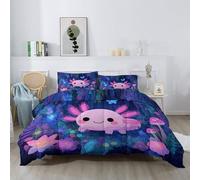 Couettes Animal Hexagone Géométrique Imprimée 135 x 200 cm Réversible Couette Design Dessin animé Mignon 4 Saisons - Coloré Couette Matelassée pour Lit 2 Personnes, Edredon Couettes sans Houss