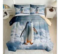 Couettes Imprimée 180x200 2 Personnes Pingouin Animaux Sauvage sans Housse