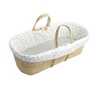Couffin Bébé En Fibres Avec Habillage Tissu Beige