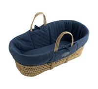 Couffin Bébé En Fibres Avec Habillage Tissu Bleu