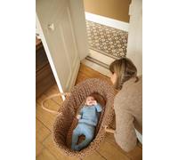 Couffin bébé en fibres naturelles tressées léopard TU