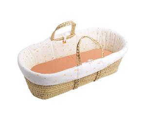 Couffin bébé - SAUTHON - SUNLIGHT - Avec matelas et habillage coton - 0-4 mois - Blanc / Terra cotta
