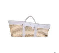 Childhome Panier Moïse Naturel avec Matelas et Habillage Jersey – Ecru Hearts
