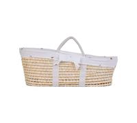 Childhome Panier Moïse Naturel avec Matelas et Habillage Jersey – Ecru Hearts
