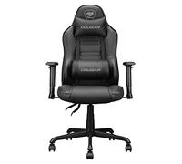 Cougar Gaming | Fauteuil Gaming | FUSIONSBLACK - Support Lombaire Incurvé 3D - Options de Matériaux Durables - Réglage de la Hauteur de Levage du Piston - Inclinaison Continue jusqu'à 160°