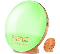 COULAX Réveil Lumineux avec 2 Heures de réveil, 7 Sons naturels et Radio FM Snooze Wake Up Light Alarm Horloge pour Adultes et Enfants