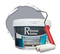 COULEURS D ANTAN Peinture Résine multisupport Intérieur pour Faïence, Carrelage, Douche, Baignoire 5m² - RAL 7040 Gris fenêtre + Kit d'application OFFERT
