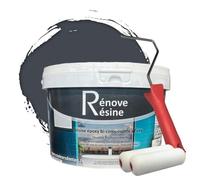 COULEURS D ANTAN Peinture Résine multisupport Intérieur pour Faïence, Carrelage, Douche, Baignoire 5m² - RAL 7015 Gris ardoise + Kit d'application OFFERT