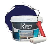 COULEURS D ANTAN Peinture Résine multisupport Intérieur pour Faïence, Carrelage, Douche, Baignoire 5m² - RAL 5002 Bleu outremer + Kit d'application OFFERT