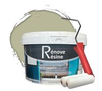 COULEURS D ANTAN Peinture Résine multisupport Intérieur pour Faïence, Carrelage, Douche, Baignoire 5m² - RAL 7032 Gris silex + Kit d'application OFFERT