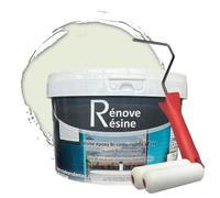 COULEURS D ANTAN Peinture Résine multisupport Intérieur pour Faïence, Carrelage, Douche, Baignoire 5m² - RAL 9002 Blanc gris + Kit d'application OFFERT
