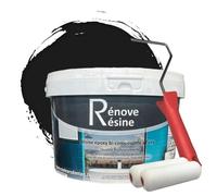 COULEURS D ANTAN Peinture Résine multisupport Intérieur pour Faïence, Carrelage, Douche, Baignoire 5m² - RAL 9011 Noir graphite + Kit d'application OFFERT
