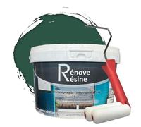 COULEURS D ANTAN Peinture Résine multisupport Intérieur pour Faïence, Carrelage, Douche, Baignoire 5m² - RAL 6028 Vert pin + Kit d'application OFFERT