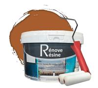 COULEURS D ANTAN Rénove Résine Peinture Résine Multisupport Intérieur pour Faïence, Carrelage, Douche, Baignoire 5m² - RAL 8023 Brun Orangé + Kit d'Application Offert
