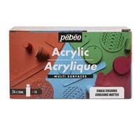 Couleurs Décoration Pebeo Acrylique Multisurfaces - Set 24 Flacons 59ml Mat Couleurs Assorties + Accessoires Mat MAT G