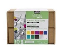 Pébéo Coffret peinture Collection V160 C1 – 10 x 45 ml + tube cerne relief Or 20 ml