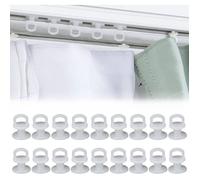 Coulissant Crochet de Rideau Rail Glisseur, Patins à Rideaux, 50 Pièces , Crochets pour Rideau de Fenêtre,Porte et Douche
