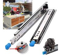 Coulisse Tiroir 1350mm, Rail Coulissant Tiroir Charge Lourde Avec Serrure, Glissiere pour Tiroir à Extension Complète Les Armoires Mobiles Roulement à Billes Robuste 120 kg Capacité Roulement