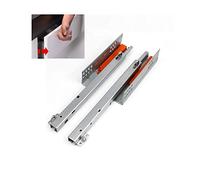 Coulisse Tiroir-Glissiere Pour Tiroir Rebound Press Push To Open Undermount Drawer Slides 400mm 450mm 500mm 2-fold Demi-extension Roulement à billes Tiroir Glissière Glissières Rouleau 50kg 1 Paire (