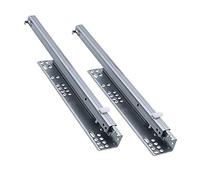 Coulisse Tiroir Glissières dissimulées pour tiroir, 250mm, 300mm, 350mm, 2 Volets, Extension complète, poussée pour Ouvrir, tiroir en métal et Acier, glissières à roulement à Billes, 40kg