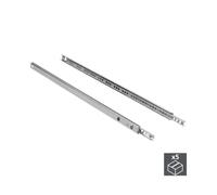 Coulisses pour tiroirs - EMUCA - Lot de 5 jeux - Hauteur 17mm - Profondeur 310mm - Coulissement partiel - Zingué