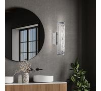 Applique murale LED chrome design verre clair applique tube en verre torsadé, 6W 380Lm blanc neutre, LxHxP 37x8x15,5 cm