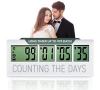 Countables Compte à rebours des Jours - Jusqu'à 999 Jours - Minuteur numérique LCD - Facile à régler et à Lire - Minuteur de Compte à rebours réutilisable pour la Retraite, Mariage, Noël, Vacances