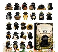 Countdown Calendar 2026-2D Advent - 24-Day Acrylic - Sheep Ornaments | Animal Figurine Christmas Countdown Adults Animal Lovers Home Living Room Office Farmhouse Tree